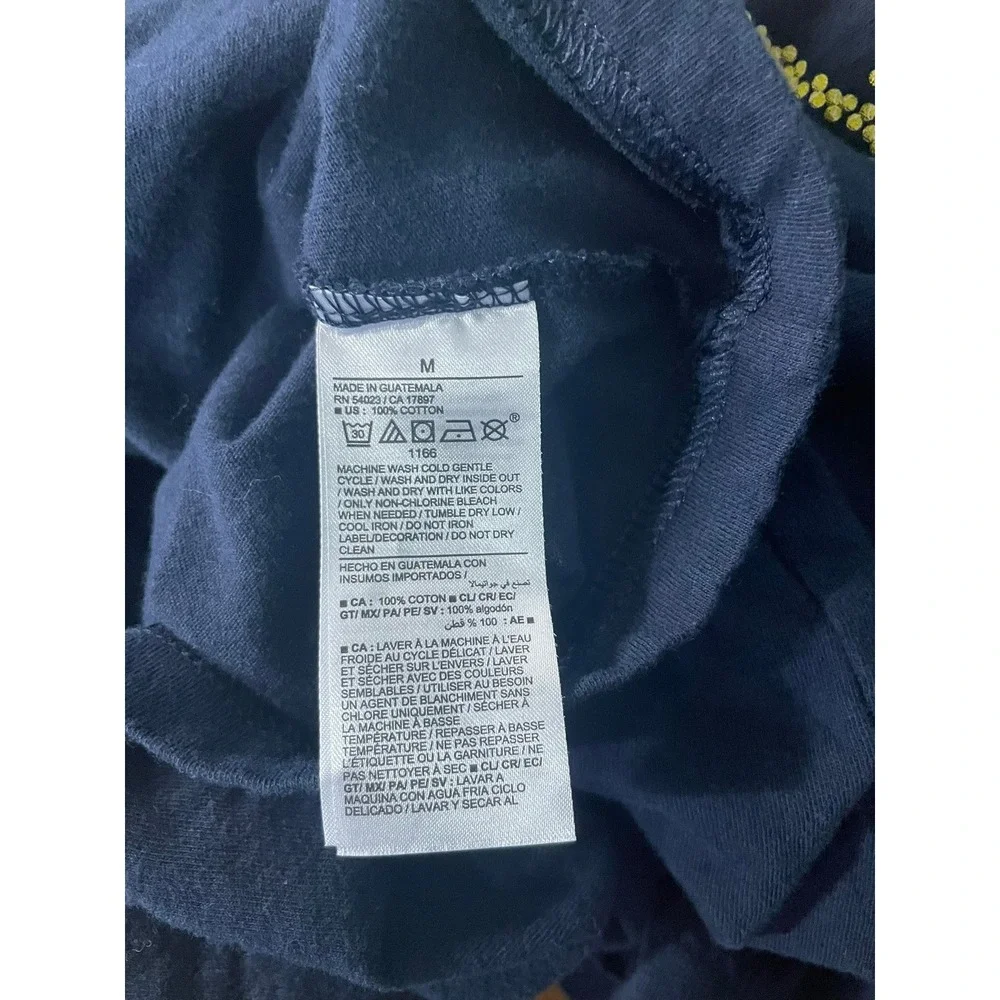 Old Navy Men's Medium Blue Cotton Short Sleeve T‎ Shirt Smiley Face Graphic Tee